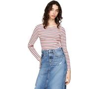 Tommy Jeans Mujeres TJW BRETON STRIPE LS DW0DW19817, Red (Regatta Red / Multi), M