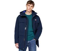 Tommy Jeans Parka Hombre Tech Canvas con Capucha, Azul (Dark Night Navy), XS