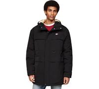 Tommy Jeans Parka Hombre Tech Canvas con Capucha, Negro (Black), S