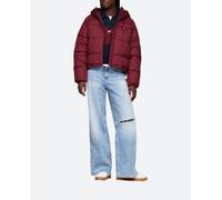 Tommy Jeans Plumífero de mujer acolchado con capucha y cremallera. Rojo XS (XS)