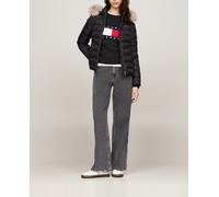 Tommy Jeans Plumífero de mujer con capucha de pelo sintético. Negro S (S)