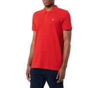 Tommy Jeans Polo de Manga Corta Hombre Slim Fit, Rojo (Red Hot), XS