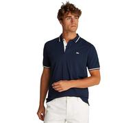 Tommy Jeans Polo de manga corta para hombre Tipped Regular Fit, azul (Dark Night Navy), S