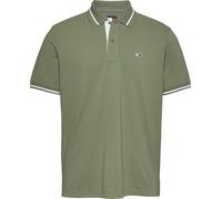 Tommy Jeans Polo de Manga Corta Hombre Tipped Regular Fit, Verde (Aruba Green), S