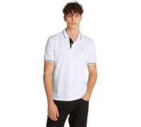 Tommy Jeans Polo de Manga Corta para Hombre, Ajuste Regular, Blanco (Ecru), XS