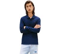 Tommy Jeans Polo de Manga Larga Hombre Slim Placket de algodón, Azul (Dark Night Navy), XS