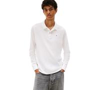 Tommy Jeans Polo de Manga Larga Hombre Slim Placket de algodón, Blanco (Ecru), S