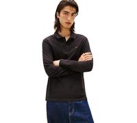 Tommy Jeans Polo de Manga Larga Hombre Slim Placket de algodón, Negro (Black), XL