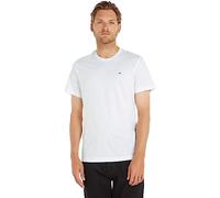 Tommy Jeans Regular C Camiseta con Cuello Redondo, Blanco (Classic White), XL para Hombre