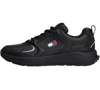 Tommy Jeans Runner Sneaker Hombre con Logotipo, Negro (Black), 45