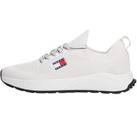 Tommy Jeans Runner Sneaker Hombre Knitted Low Top, Blanco (Ecru), 44