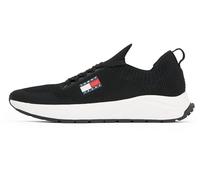 Tommy Jeans Runner Sneaker Hombre Knitted Low Top, Negro (Black), 44