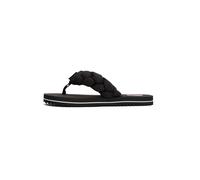Tommy Hilfiger Chanclas Mujer Braided Beach Sandal con tira trenzada, Negro (Black), 39