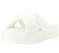 Tommy Jeans Sandalias de Verano para Mujer, Blanco (Ecru), 37