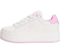 Tommy Jeans Sneaker con Plataforma Mujer de Piel, Multicolor (Ecru/Carnival Pink), 38