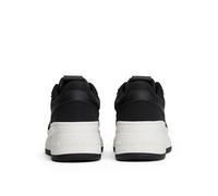 Tommy Jeans Sneaker con Plataforma Mujer Retro Basket de Piel, Negro (Black), 38