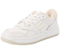 Tommy Jeans Sneaker Court Mujer Retro Basket con Forro, Blanco (Ecru), 36 EU