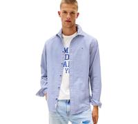 Tommy Jeans Sobrecamisa Hombre Oxford Check con Botones, Azul (Soft Sapphire Check), S