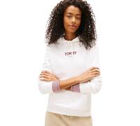 Tommy Jeans Sudadera con Capucha TJW REG ESS Logo 2 EXT DW0DW21921 para Mujer, Color Blanco (Crudo), XXL, Blanco (Ecru), XXL