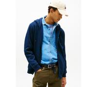 TOMMY JEANS Sudadera con capucha y cremallera en felpa cepillada. Color Azul Oscuro