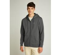 Tommy Jeans Hoodie con Cremallera Hombre Flag Zip Thru con Capucha, Gris (Washed Black), S