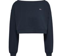 Tommy Jeans - Sudadera Corta Esencial con Cuello Barco - Sweatshirts & Hoodies - Mujer - Azul - S -