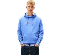 Tommy Jeans Sudadera Hombre Entry Play con Bolsillo Canguro, Azul (Light Horizon Blue), L
