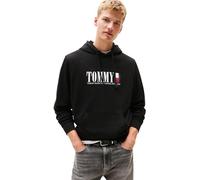 Tommy Jeans Sudadera Hombre Graphic Hoodie con Capucha, Negro (Black), XXL