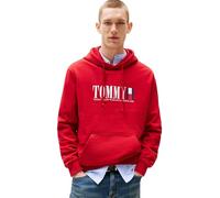 Tommy Jeans Sudadera Hombre Graphic Hoodie con Capucha, Rojo (Sapphire Red), XXL