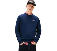 Tommy Jeans Sudadera Hombre Linear con Cuello Redondo, Azul (Dark Night Navy), S