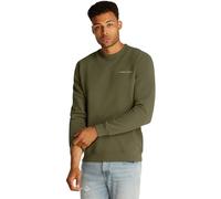 Tommy Jeans Sudadera Hombre Linear con Cuello Redondo, Verde (Fatigue Green), XS