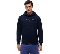 Tommy Jeans Sudadera Hombre Linear Logo con Capucha, Azul (Dark Night Navy), L