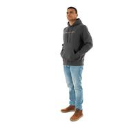 Tommy Jeans Sudadera Hombre Linear Logo con Capucha, Gris (Washed Black), XL