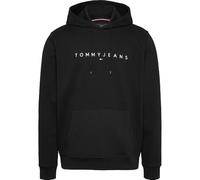 Tommy Jeans Sudadera Hombre Linear Logo con Capucha, Negro (Black), XS