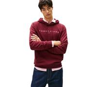 Tommy Jeans Sudadera Hombre Linear Logo con Capucha, Rojo (Red Wine Multi), S