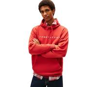 Tommy Jeans Sudadera Hombre Linear Logo con Capucha, Rojo (Terracotta Red), S