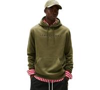 Tommy Jeans Sudadera Hombre Linear Logo con Capucha, Verde (Dark Greenery), S