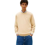 Tommy Jeans Sudadera Hombre Regular Fit Flag Fleece con Cuello Redondo, Beige (Gentle Gold), S