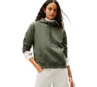 Tommy Jeans Sudadera Mujer Flag Regular Fit, Verde (Pewter Green), XS
