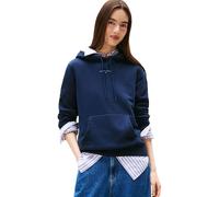 Tommy Jeans Sudadera Mujer Linear con Capucha, Azul (Dark Night Navy), S