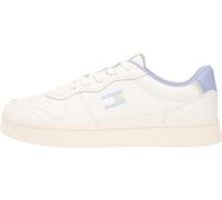 Tommy Jeans The Greenwich Leather EN0EN03006 Low Top para Mujer, Color Blanco (Marfil/Periwinkle Dust), Talla 6.5 UK, Polvo de bígaro Blanco Marfil, 40 EU