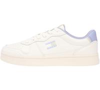 Tommy Jeans The Greenwich Leather En0En03006, Parte Superior Baja Mujer, White (Ivory/Periwinkle Dust), 39 EU