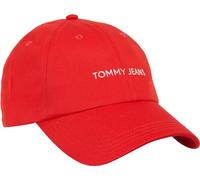 Tommy Jeans TJM Linear Logo Cap Gorra de béisbol, Rojo, Talla única Hombres