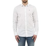 Tommy Jeans Tjm Original Stretch Shirt Dm0dm04405 Camisa, Blanco (Classic White), XS Hombre