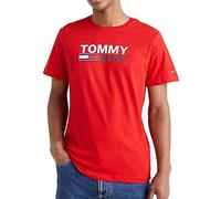 Tommy Jeans TJM REG CORP LOGO TEE DM0DM15379, Camiseta, Hombre, Deep Crimson, S
