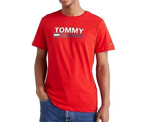 Tommy Jeans TJM REG CORP LOGO TEE DM0DM15379, Camiseta, Hombre, Deep Crimson, XS