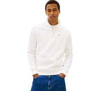 Tommy Jeans TJM Reg DM0DM20339 - Sudadera de Forro Polar con Cremallera de 1/4 y Cuello Alto Falso para Hombre, Color Blanco (Crudo), M