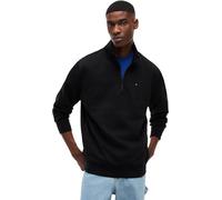 Tommy Jeans TJM Reg DM0DM20339 - Sudadera de Forro Polar con Cremallera de 1/4 y Media Cremallera para Hombre, Color Negro (Negro), Talla M
