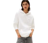 Tommy Jeans TJM Reg S Flag Hoodie, Sudadera con Capucha Hombre, White (Ecru), S