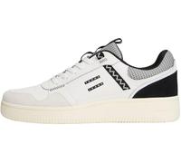 Tommy Jeans TJM Retro Basket EM0EM01657 Low Top para Hombre, Color Blanco (Crudo/Negro), 8 UK, Blanco Crudo Negro, 42 EU
